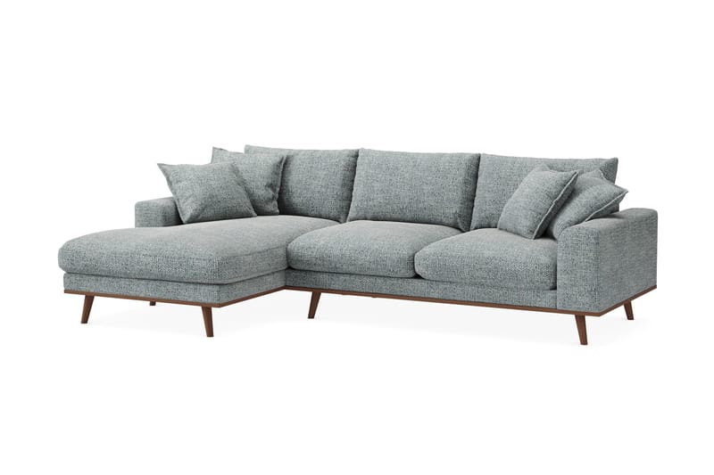 Copenhagen Premium 4-sits Vänstervänd L-formad Djup Divansoffa i Chenille - Grå/Blå - Möbler - Soffa - Divansoffa & schäslongsoffa - 4 sits soffa med divan