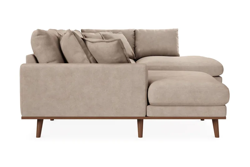 Copenhagen Premium 5-sits Högervänd U-formad Djup Soffa med Divan och Schäslong i Tyg - Ljusbrun - Möbler - Soffa - U-soffa