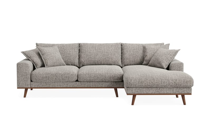 Copenhagen Premium 4-sits Högervänd L-formad Djup Divansoffa i Chenille - Grå - Möbler - Soffa - Divansoffa & schäslongsoffa - 4 sits soffa med divan