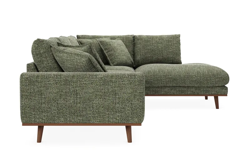 Copenhagen Premium 4-sits Högervänd L-formad Djup Schäslongsoffa i Chenille - Grön - Möbler - Soffa - Divansoffa & schäslongsoffa - 4 sits soffa med divan