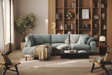 Copenhagen Premium 4-sits Vänstervänd L-formad Djup Schäslongsoffa i Chenille - Grå/Blå - Möbler - Soffa - Divansoffa & schäslongsoffa - 4 sits soffa med divan