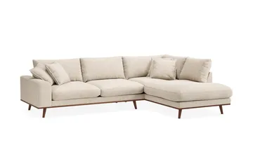 Copenhagen Premium 4-sits Högervänd L-formad Djup Schäslongsoffa i Chenille - Beige - Möbler - Soffa - Divansoffa & schäslongsoffa - 4 sits soffa med divan