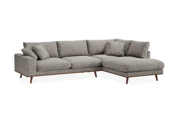Copenhagen Premium 4-sits Högervänd L-formad Djup Schäslongsoffa i Chenille - Grå - Möbler - Soffa - Divansoffa & schäslongsoffa - 4 sits soffa med divan