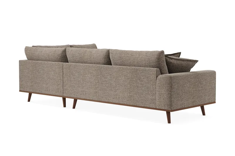 Copenhagen Premium 4-sits Högervänd L-formad Djup Schäslongsoffa i Chenille - Brun - Möbler - Soffa - Divansoffa & schäslongsoffa - 4 sits soffa med divan