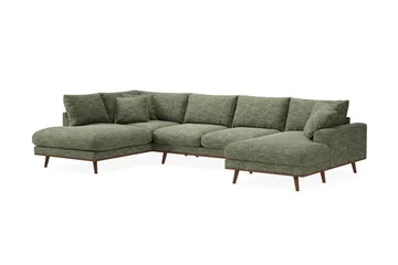 Copenhagen Premium 5-sits Vänstervänd U-formad Djup Soffa med Divan och Schäslong i Chenille - Grön - Möbler - Soffa - U-soffa