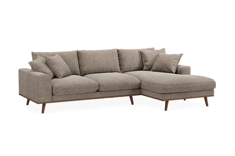 Copenhagen Premium 4-sits Högervänd L-formad Djup Divansoffa i Chenille - Brun - Möbler - Soffa - Divansoffa & schäslongsoffa - 4 sits soffa med divan