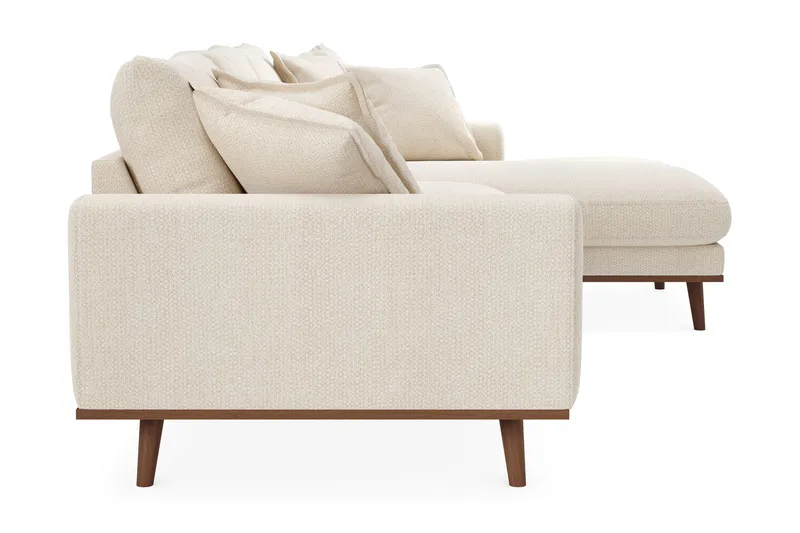 Copenhagen Premium 4-sits Högervänd L-formad Djup Divansoffa i Chenille - Ljusbeige - Möbler - Soffa - Divansoffa & schäslongsoffa - 4 sits soffa med divan