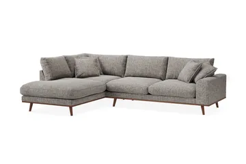 Copenhagen Premium 4-sits Vänstervänd L-formad Djup Schäslongsoffa i Chenille - Grå - Möbler - Soffa - Divansoffa & schäslongsoffa - 4 sits soffa med divan
