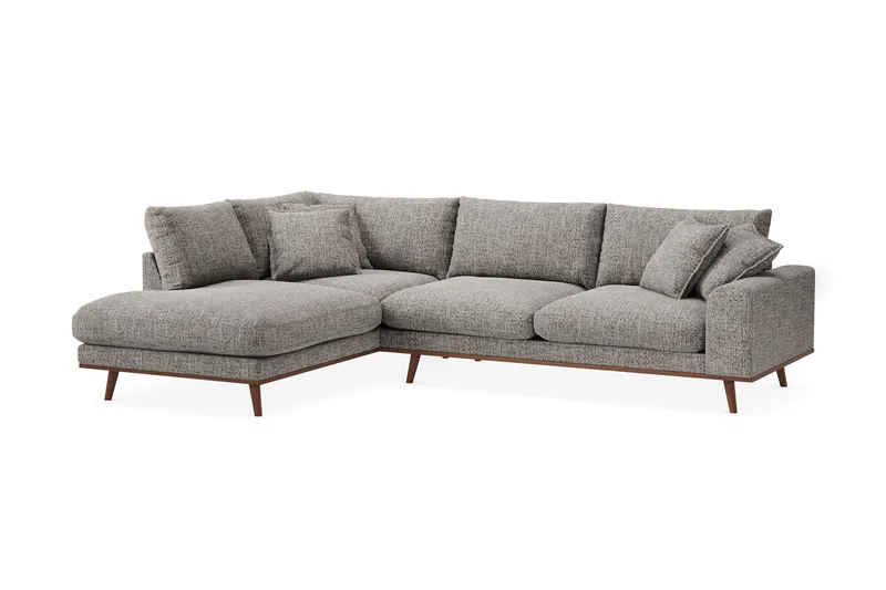Copenhagen Premium 4-sits Vänstervänd L-formad Djup Schäslongsoffa i Chenille - Grå - Möbler - Soffa - Divansoffa & schäslongsoffa - 4 sits soffa med divan