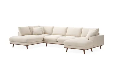 Copenhagen Premium 5-sits Vänstervänd U-formad Djup Soffa med Divan och Schäslong i Chenille - Ljusbeige - Möbler - Soffa - U-soffa