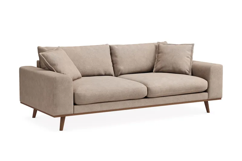 Copenhagen Premium Djup 3-sits Soffa i Chenille - Ljusbrun - Möbler - Soffa - 3 sits soffa