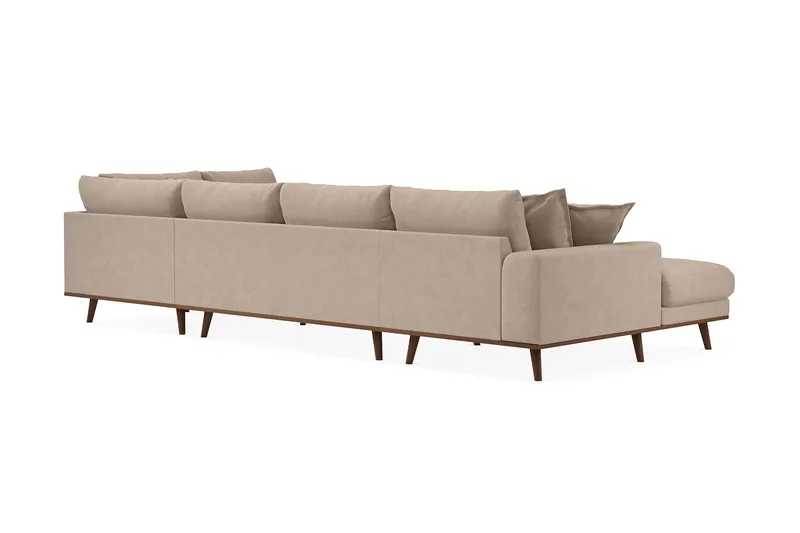 Copenhagen Premium 5-sits Högervänd U-formad Djup Soffa med Divan och Schäslong i Tyg - Ljusbrun - Möbler - Soffa - U-soffa