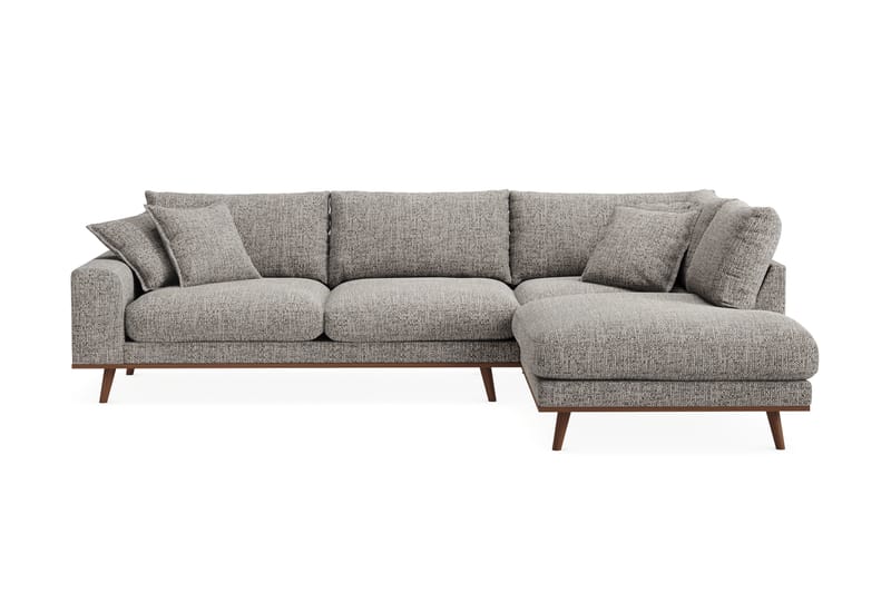Copenhagen Premium 4-sits Högervänd L-formad Djup Schäslongsoffa i Chenille - Grå - Möbler - Soffa - Divansoffa & schäslongsoffa - 4 sits soffa med divan