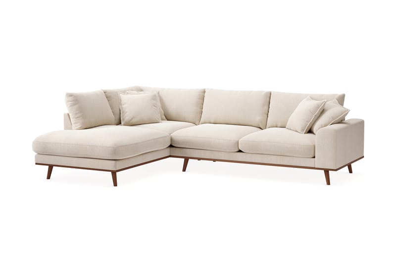 Copenhagen Premium 4-sits Vänstervänd L-formad Djup Schäslongsoffa i Chenille - Ljusbeige - Möbler - Soffa - Divansoffa & schäslongsoffa - 4 sits soffa med divan
