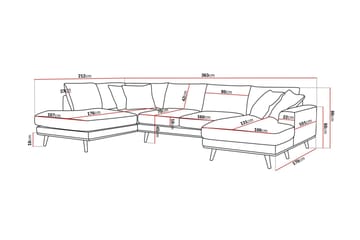 Copenhagen Premium 5-sits Vänstervänd U-formad Djup Soffa med Divan och Schäslong i Chenille - Ljusbeige - Möbler - Soffa - U-soffa