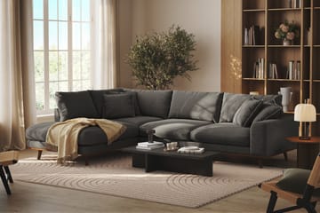 Copenhagen Premium 4-sits Vänstervänd L-formad Djup Schäslongsoffa i Tyg - Mörkgrå - Möbler - Soffa - Divansoffa & schäslongsoffa - 4 sits soffa med divan