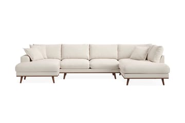 Copenhagen Premium 5-sits Vänstervänd U-formad Djup Soffa med Divan och Schäslong i Tyg - Ljusbeige - Möbler - Soffa - U-soffa