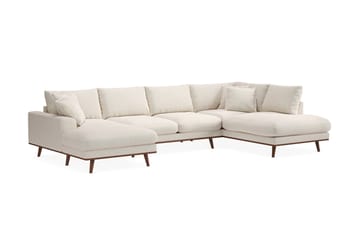 Copenhagen Premium 5-sits Vänstervänd U-formad Djup Soffa med Divan och Schäslong i Tyg - Ljusbeige - Möbler - Soffa - U-soffa
