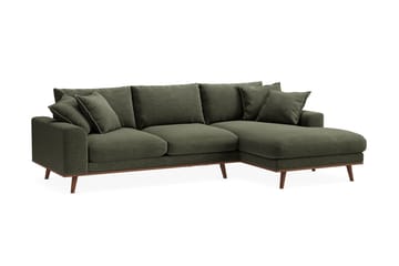 Copenhagen Premium 4-sits Högervänd L-formad Djup Divansoffa i Tyg - Grön - Möbler - Soffa - Divansoffa & schäslongsoffa - 4 sits soffa med divan