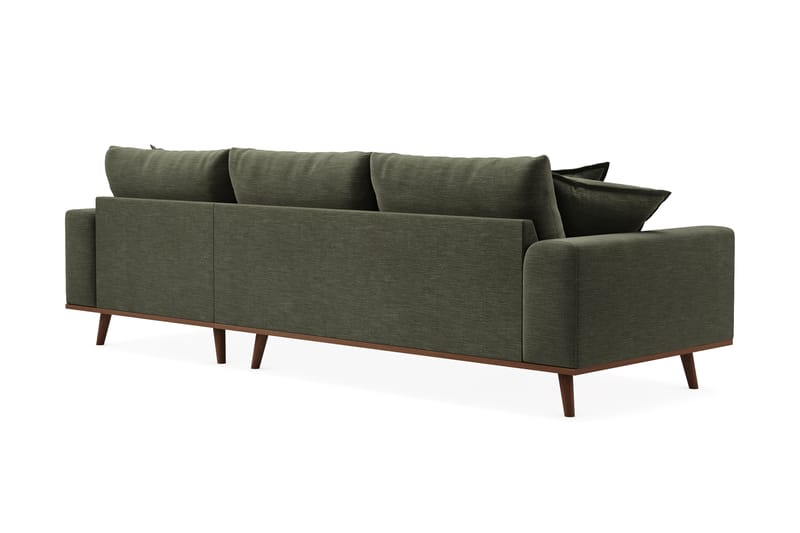 Copenhagen Premium 4-sits Högervänd L-formad Djup Divansoffa i Tyg - Grön - Möbler - Soffa - Divansoffa & schäslongsoffa - 4 sits soffa med divan