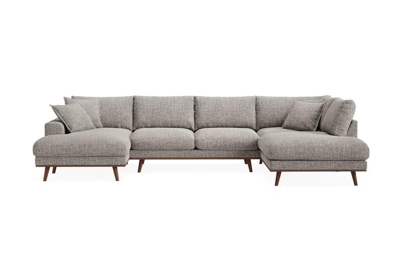 Copenhagen Premium 5-sits Högervänd U-formad Djup Soffa med Divan och Schäslong i Chenille - Grå - Möbler - Soffa - U-soffa