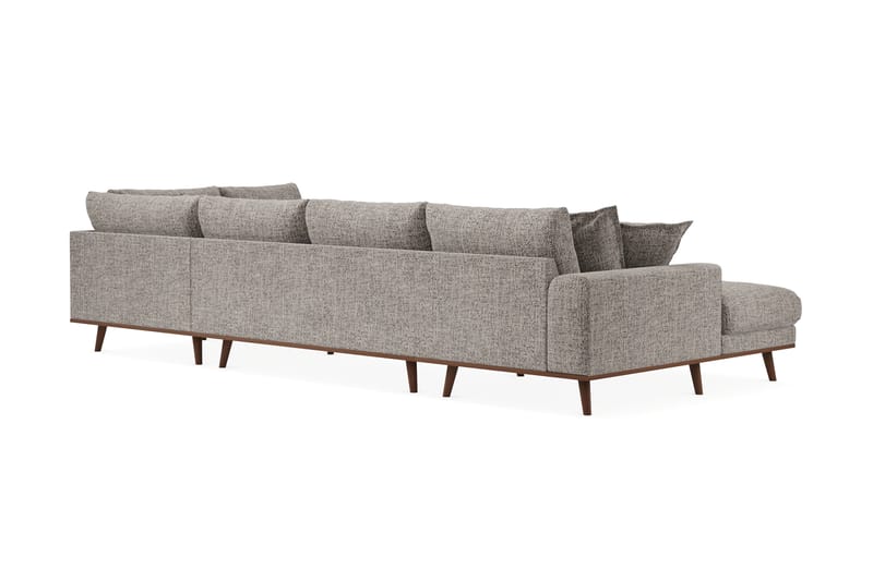 Copenhagen Premium 5-sits Högervänd U-formad Djup Soffa med Divan och Schäslong i Chenille - Grå - Möbler - Soffa - U-soffa