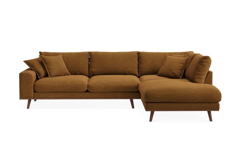 Copenhagen Premium 4-sits Högervänd L-formad Djup Schäslongsoffa i Tyg - Senapsgul - Möbler - Soffa - Divansoffa & schäslongsoffa - 4 sits soffa med divan