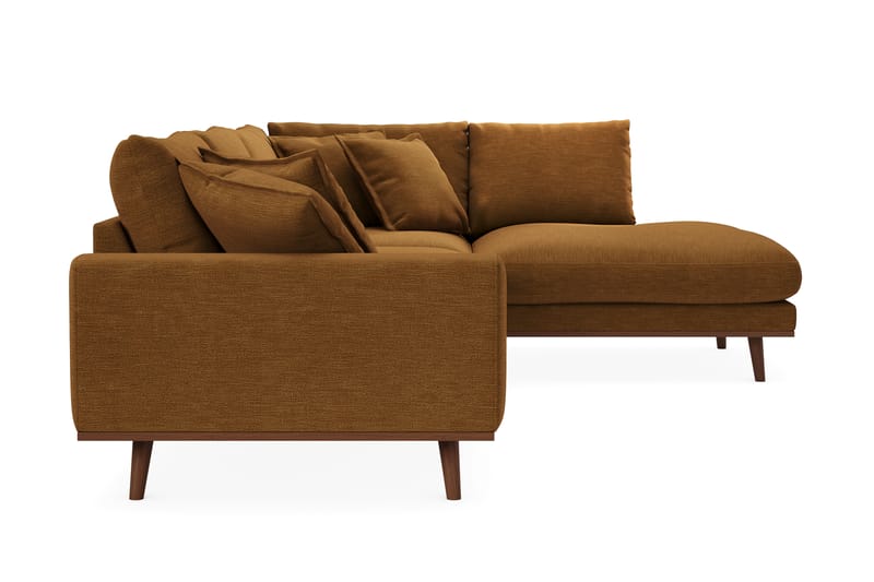 Copenhagen Premium 4-sits Högervänd L-formad Djup Schäslongsoffa i Tyg - Senapsgul - Möbler - Soffa - Divansoffa & schäslongsoffa - 4 sits soffa med divan