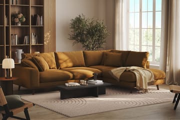 Copenhagen Premium 4-sits Högervänd L-formad Djup Schäslongsoffa i Tyg - Senapsgul - Möbler - Soffa - Divansoffa & schäslongsoffa - 4 sits soffa med divan