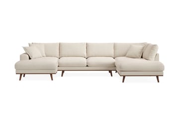 Copenhagen Premium 5-sits Vänstervänd U-formad Djup Soffa med Divan och Schäslong i Tyg - Beige - Möbler - Soffa - U-soffa