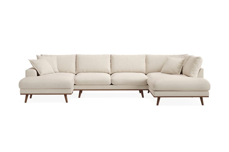 Copenhagen Premium 5-sits Vänstervänd U-formad Djup Soffa med Divan och Schäslong i Tyg - Beige - Möbler - Soffa - U-soffa