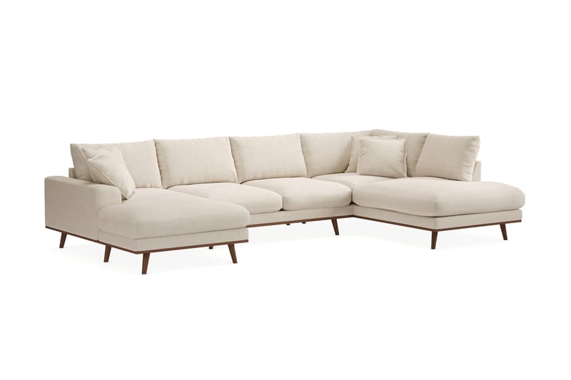 Copenhagen Premium 5-sits Vänstervänd U-formad Djup Soffa med Divan och Schäslong i Tyg - Beige - Möbler - Soffa - U-soffa