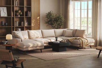 Copenhagen Premium 5-sits Högervänd U-formad Djup Soffa med Divan och Schäslong i Bouclé - Ljusbeige - Möbler - Soffa - U-soffa