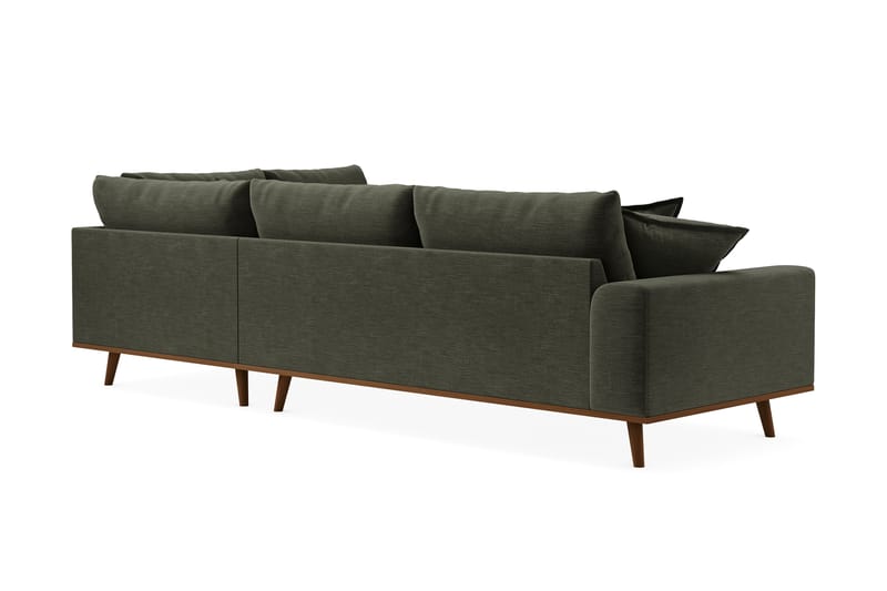 Copenhagen Premium 4-sits Högervänd L-formad Djup Schäslongsoffa i Tyg - Grön - Möbler - Soffa - Divansoffa & schäslongsoffa - 4 sits soffa med divan