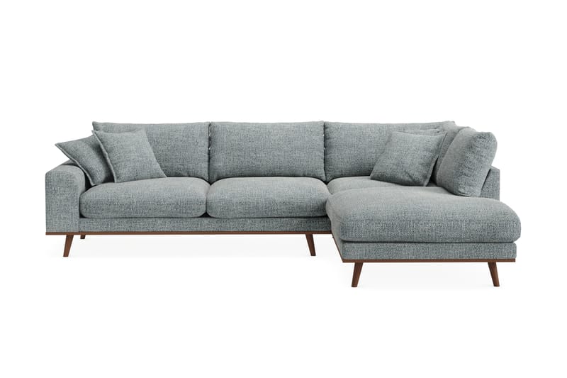 Copenhagen Premium 4-sits Högervänd L-formad Djup Schäslongsoffa i Chenille - Grå/Blå - Möbler - Soffa - Divansoffa & schäslongsoffa - 4 sits soffa med divan