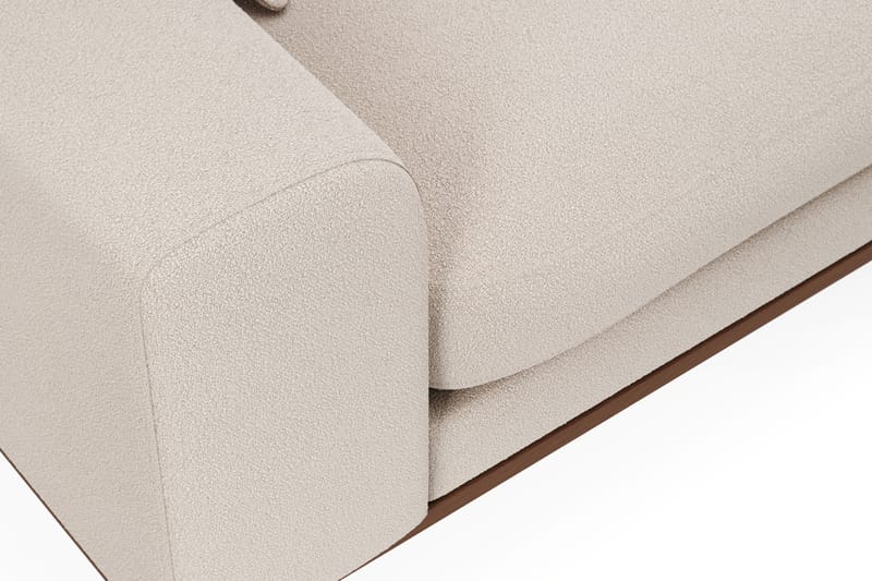 Copenhagen Premium 4-sits Högervänd L-formad Djup Schäslongsoffa i Bouclé - Ljusbeige - Möbler - Soffa - Divansoffa & schäslongsoffa - 4 sits soffa med divan