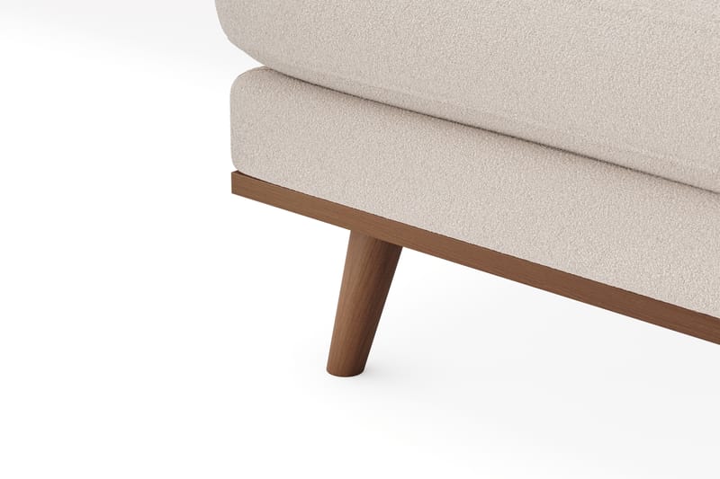Copenhagen Premium 4-sits Högervänd L-formad Djup Schäslongsoffa i Bouclé - Ljusbeige - Möbler - Soffa - Divansoffa & schäslongsoffa - 4 sits soffa med divan