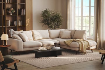 Copenhagen Premium 4-sits Högervänd L-formad Djup Schäslongsoffa i Bouclé - Ljusbeige - Möbler - Soffa - Divansoffa & schäslongsoffa - 4 sits soffa med divan