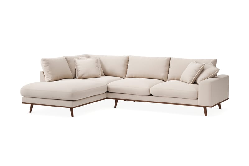 Copenhagen Premium 4-sits Vänstervänd L-formad Djup Schäslongsoffa i Bouclé - Ljusbeige - Möbler - Soffa - Divansoffa & schäslongsoffa - 4 sits soffa med divan