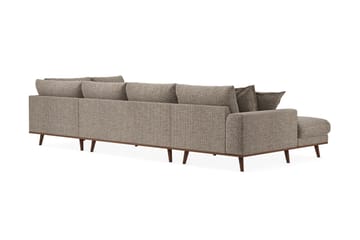 Copenhagen Premium 5-sits Högervänd U-formad Djup Soffa med Divan och Sch�äslong i Chenille - Brun - Möbler - Soffa - U-soffa