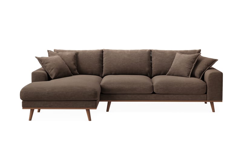 Copenhagen Premium 4-sits Vänstervänd L-formad Djup Divansoffa i Tyg - Brun - Möbler - Soffa - Divansoffa & schäslongsoffa - 4 sits soffa med divan