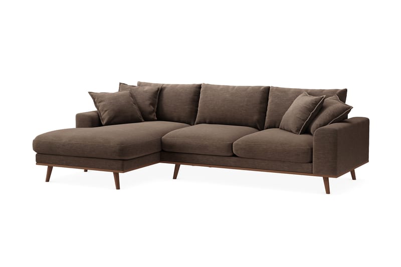 Copenhagen Premium 4-sits Vänstervänd L-formad Djup Divansoffa i Tyg - Brun - Möbler - Soffa - Divansoffa & schäslongsoffa - 4 sits soffa med divan
