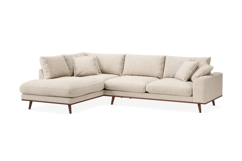 Copenhagen Premium 4-sits Vänstervänd L-formad Djup Schäslongsoffa i Chenille - Beige - Möbler - Soffa - Divansoffa & schäslongsoffa - 4 sits soffa med divan