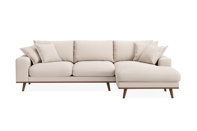 Copenhagen Premium 4-sits Högervänd L-formad Djup Divansoffa i Bouclé - Ljusbeige - Möbler - Soffa - Divansoffa & schäslongsoffa - 4 sits soffa med divan