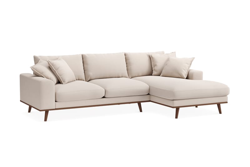 Copenhagen Premium 4-sits Högervänd L-formad Djup Divansoffa i Bouclé - Ljusbeige - Möbler - Soffa - Divansoffa & schäslongsoffa - 4 sits soffa med divan