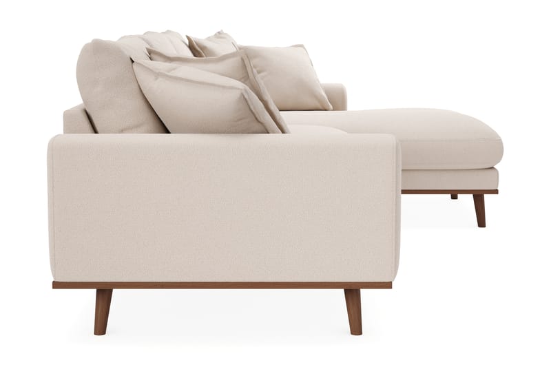 Copenhagen Premium 4-sits Högervänd L-formad Djup Divansoffa i Bouclé - Ljusbeige - Möbler - Soffa - Divansoffa & schäslongsoffa - 4 sits soffa med divan