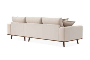 Copenhagen Premium 4-sits Högervänd L-formad Djup Divansoffa i Bouclé - Ljusbeige - Möbler - Soffa - Divansoffa & schäslongsoffa - 4 sits soffa med divan