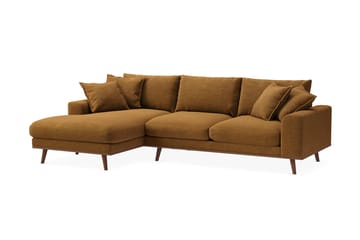 Copenhagen Premium 4-sits Vänstervänd L-formad Djup Divansoffa i Tyg - Senapsgul - Möbler - Soffa - Divansoffa & schäslongsoffa - 4 sits soffa med divan
