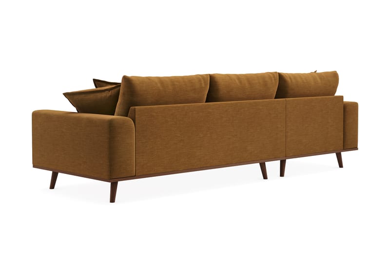 Copenhagen Premium 4-sits Vänstervänd L-formad Djup Divansoffa i Tyg - Senapsgul - Möbler - Soffa - Divansoffa & schäslongsoffa - 4 sits soffa med divan