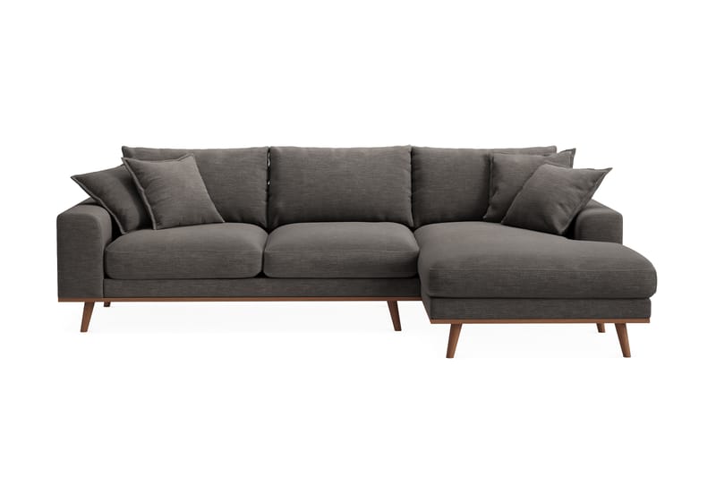 Copenhagen Premium 4-sits Högervänd L-formad Djup Divansoffa i Tyg - Mörkgrå - Möbler - Soffa - Divansoffa & schäslongsoffa - 4 sits soffa med divan